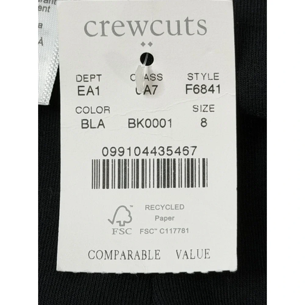 NWT Crewcuts J.Crew Girls‎ Cozy Leggings Black Size 8